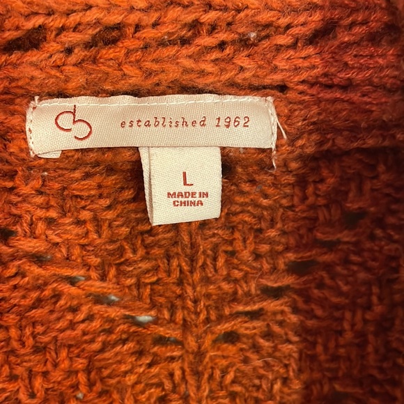 DB Rust Knit Open Cardigan Sweater Shawl Collar Size Large - Picture 4 of 5